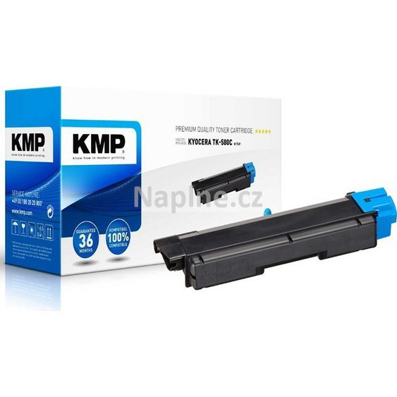 KMP kompatibilní toner s Kyocera označení TK-580C XXL - cyan zvětšená kapacita_1