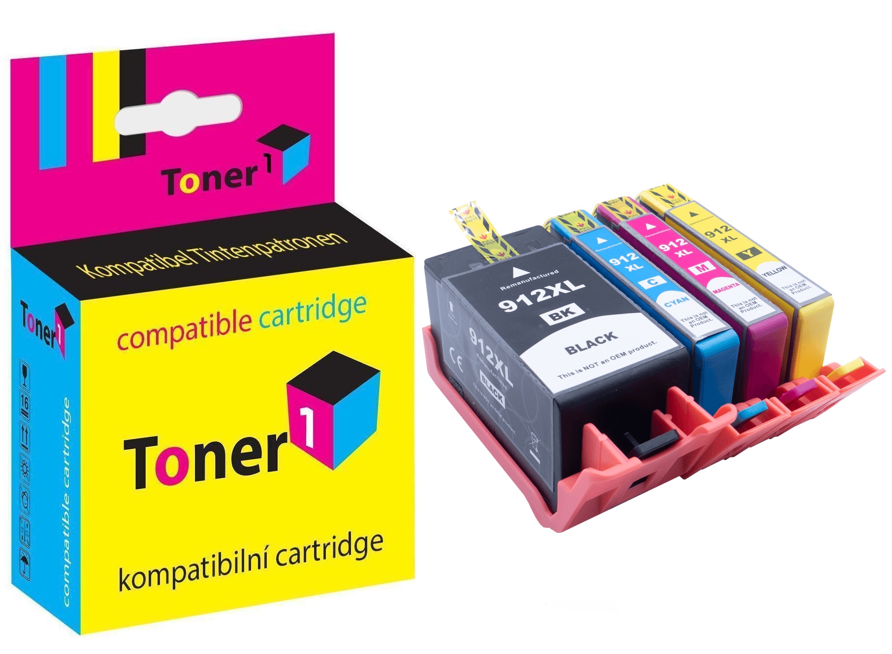 Cartridge HP 912XL - 3YP34AE kompatibilní černá/azurová/purpurová/žlutá  Toner1