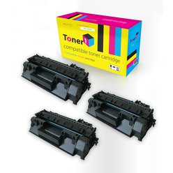 Multipack 3x toner HP 05A - CE505A kompatibilní černý Toner1