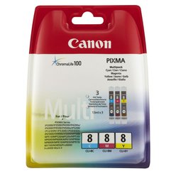 Cartridge Canon CLI-8CMY - CLI8CMY originální azurová/purpurová/žlutá