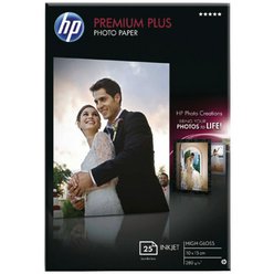 Lesklé fotografické papíry společnosti HP 300g/m2 formát 10x15cm 25Ks