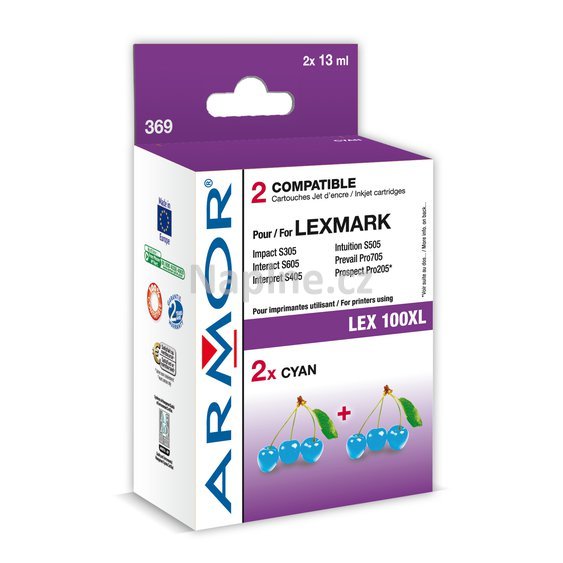 ARMOR kompatibilní inkoustová cartridge s LEXMARK označení 14N1069E - cyan._1