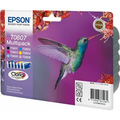 Cartridge Epson T080740 - C13T080740 originální černá/azurová/purpurová/žlutá/PC/PM