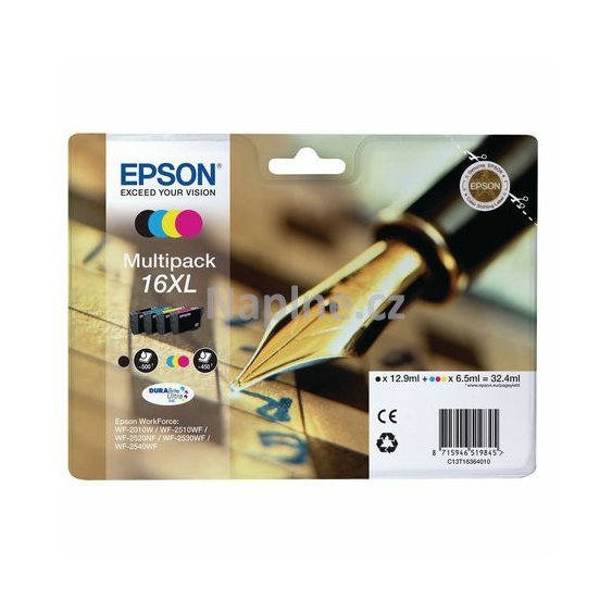 Sada originálních náplní EPSON označení T163640 - černá + azurová + purpurová + žlutá._1