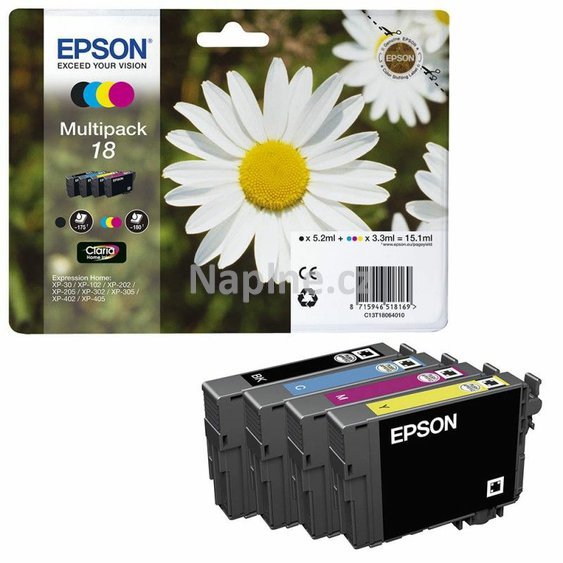 Sada originálních náplní EPSON označení T180640 - černá + azurová + purpurová + žlutá._1