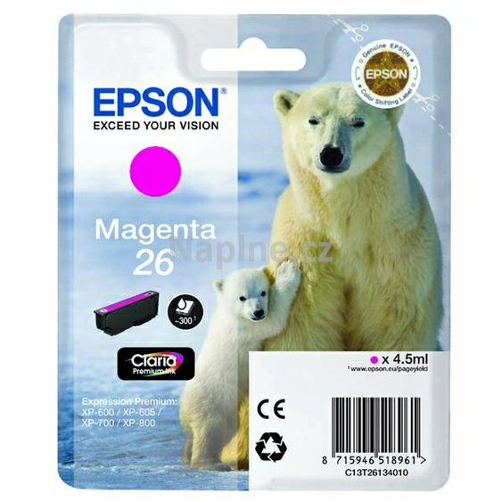 Originální cartridge EPSON označení T261340 - purpurová._1
