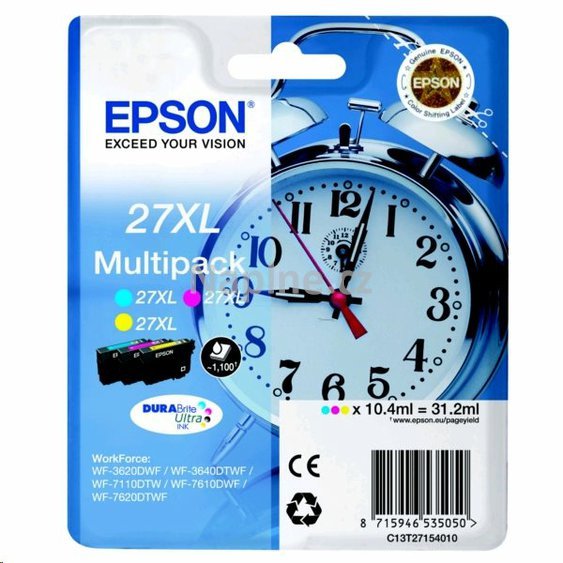 Sada originálních náplní EPSON označení T271540 - černá + azurová + purpurová + žlutá_1